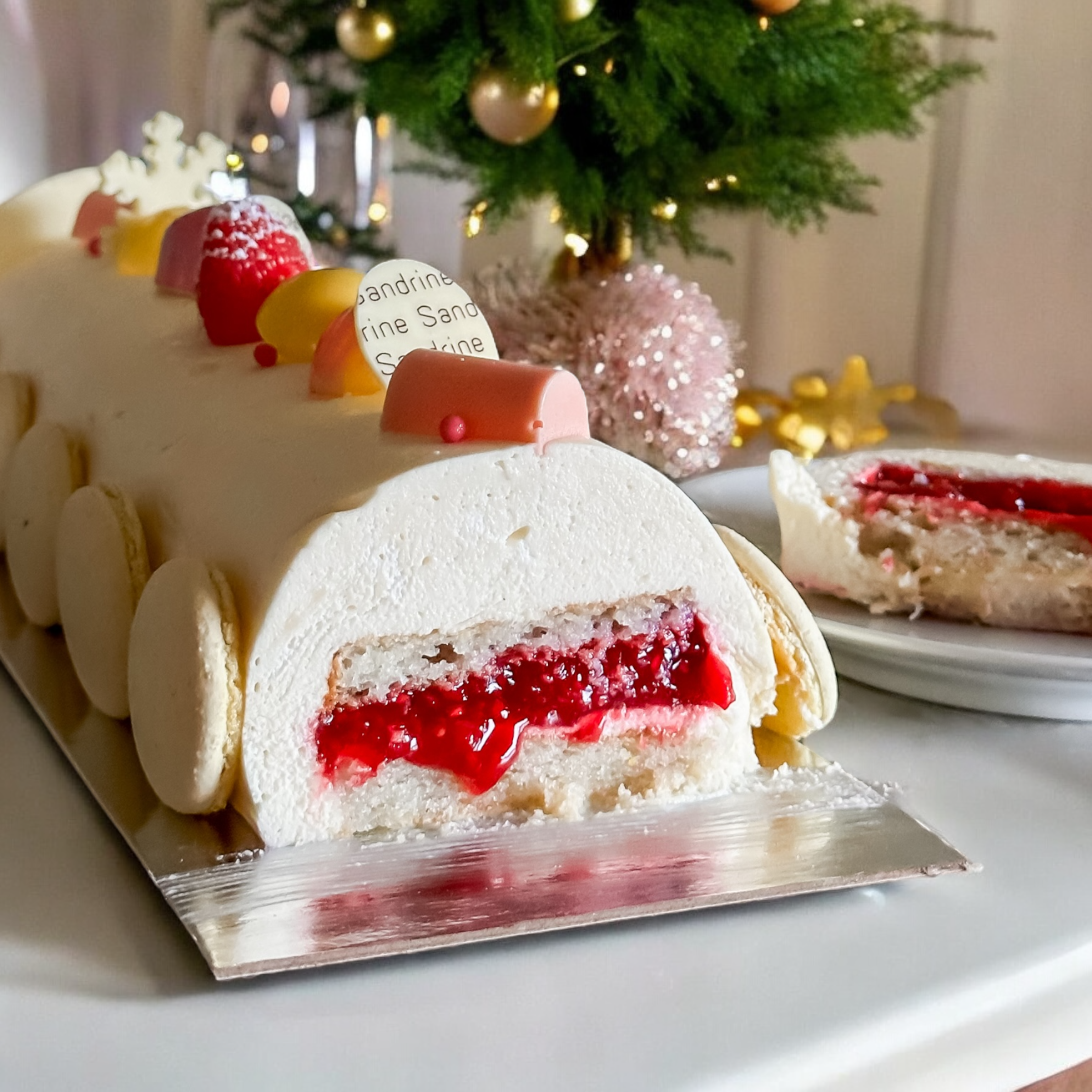 Yule log / Bûche de Noel - Lemon & Raspberry