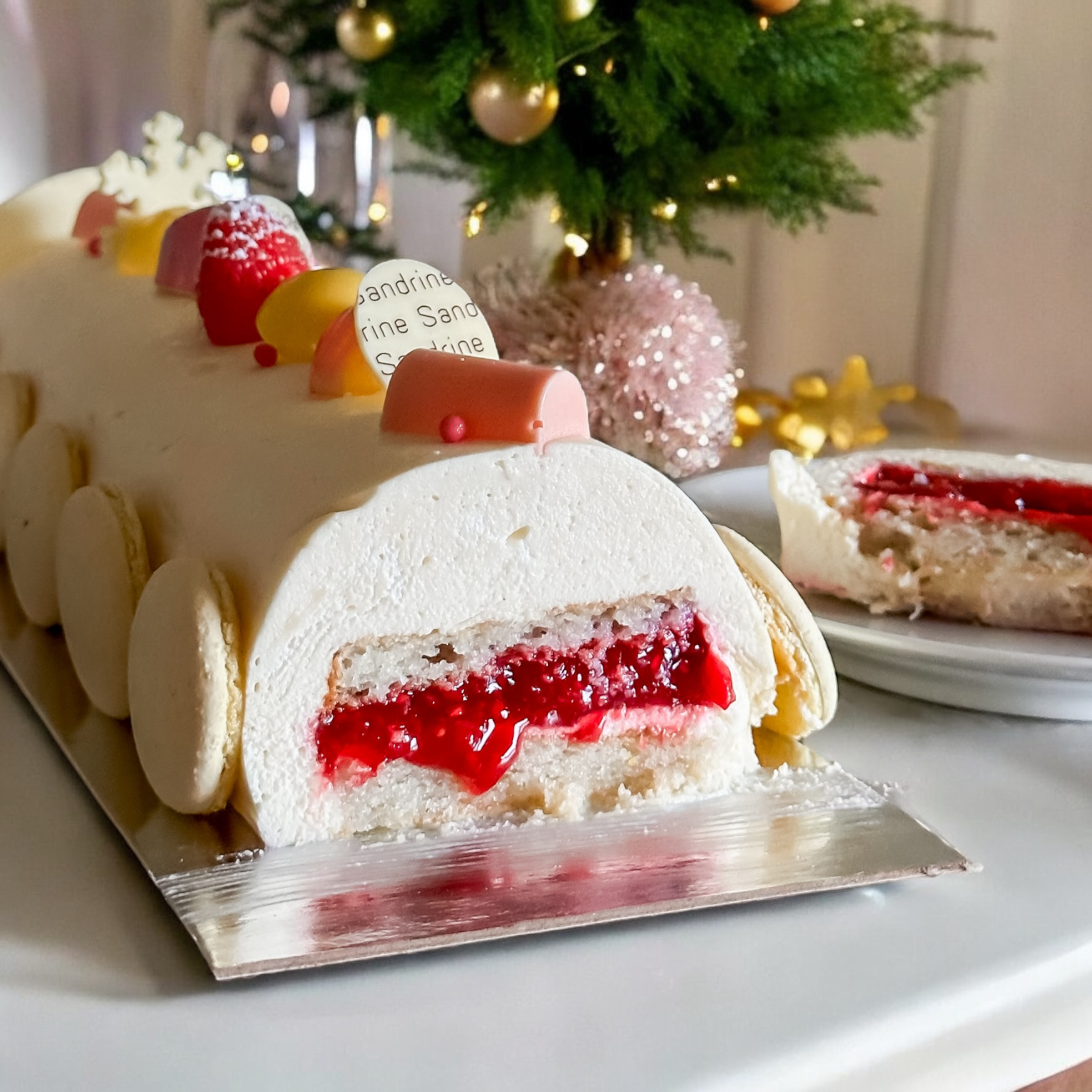 Yule log / Bûche de Noel  - Lemon & Raspberry